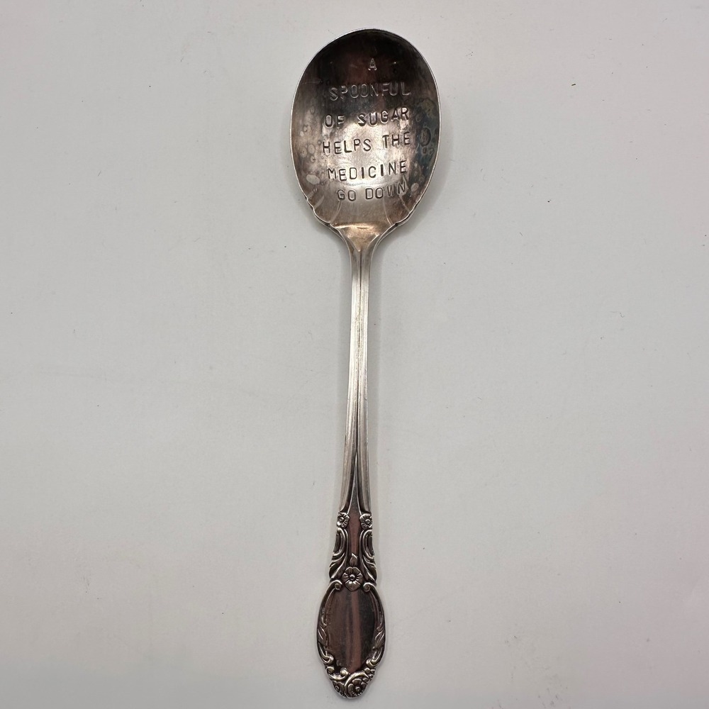 Wm‎ A Rogers Oneida Spoonful of Sugar Silver Plate Stamped Spoon Mary Poppins